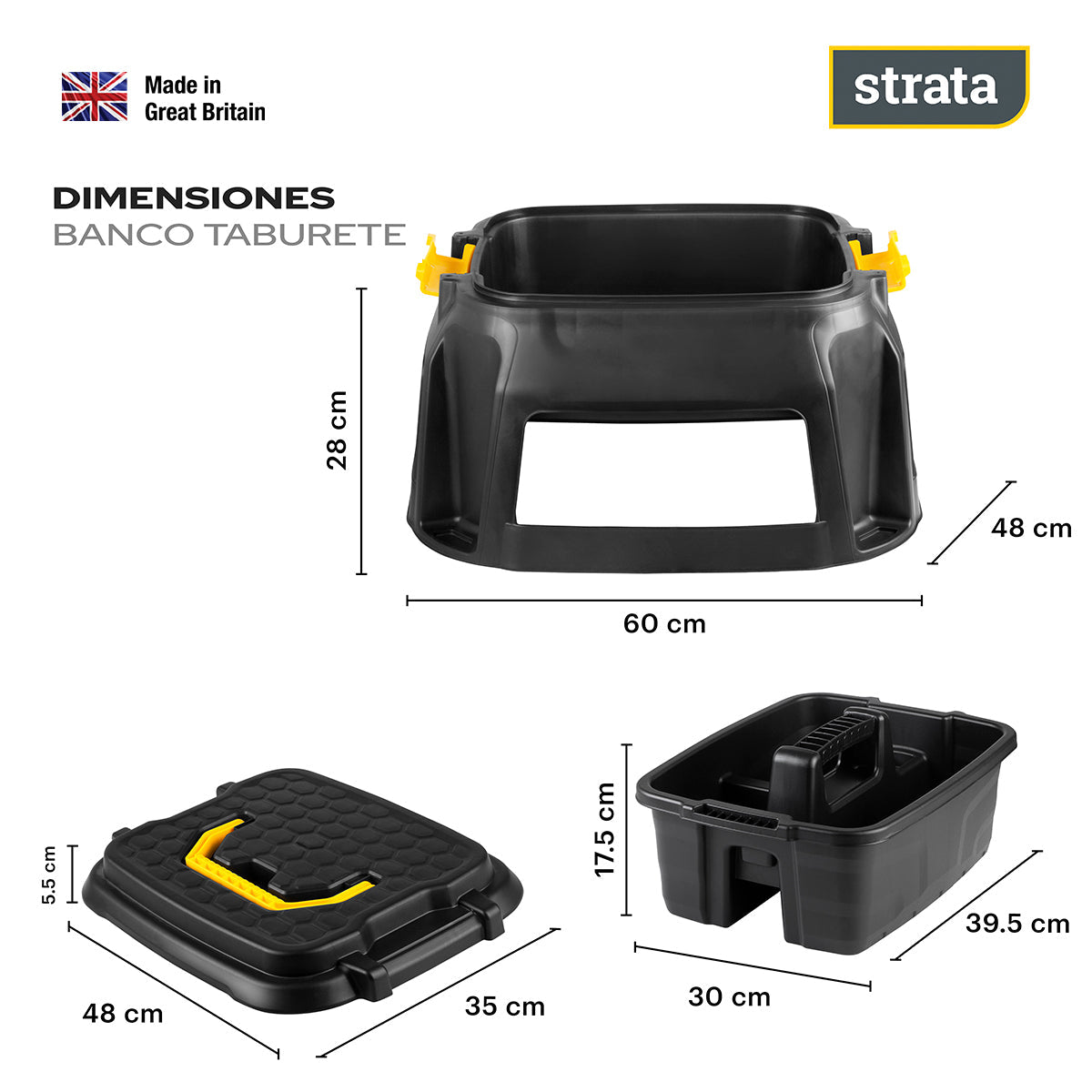 STRATA stool bench with tool compartment