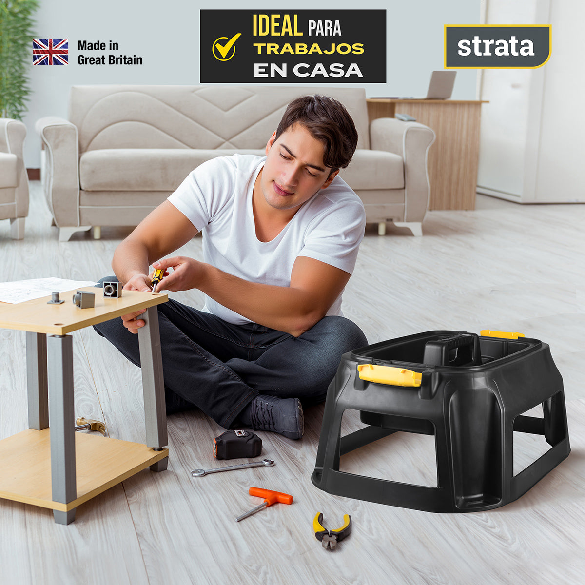 STRATA stool bench with tool compartment