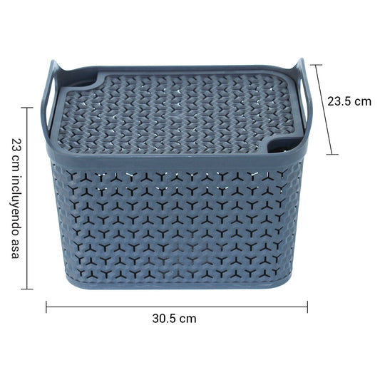 Sturdy recycled plastic basket Gray Girl STRATA