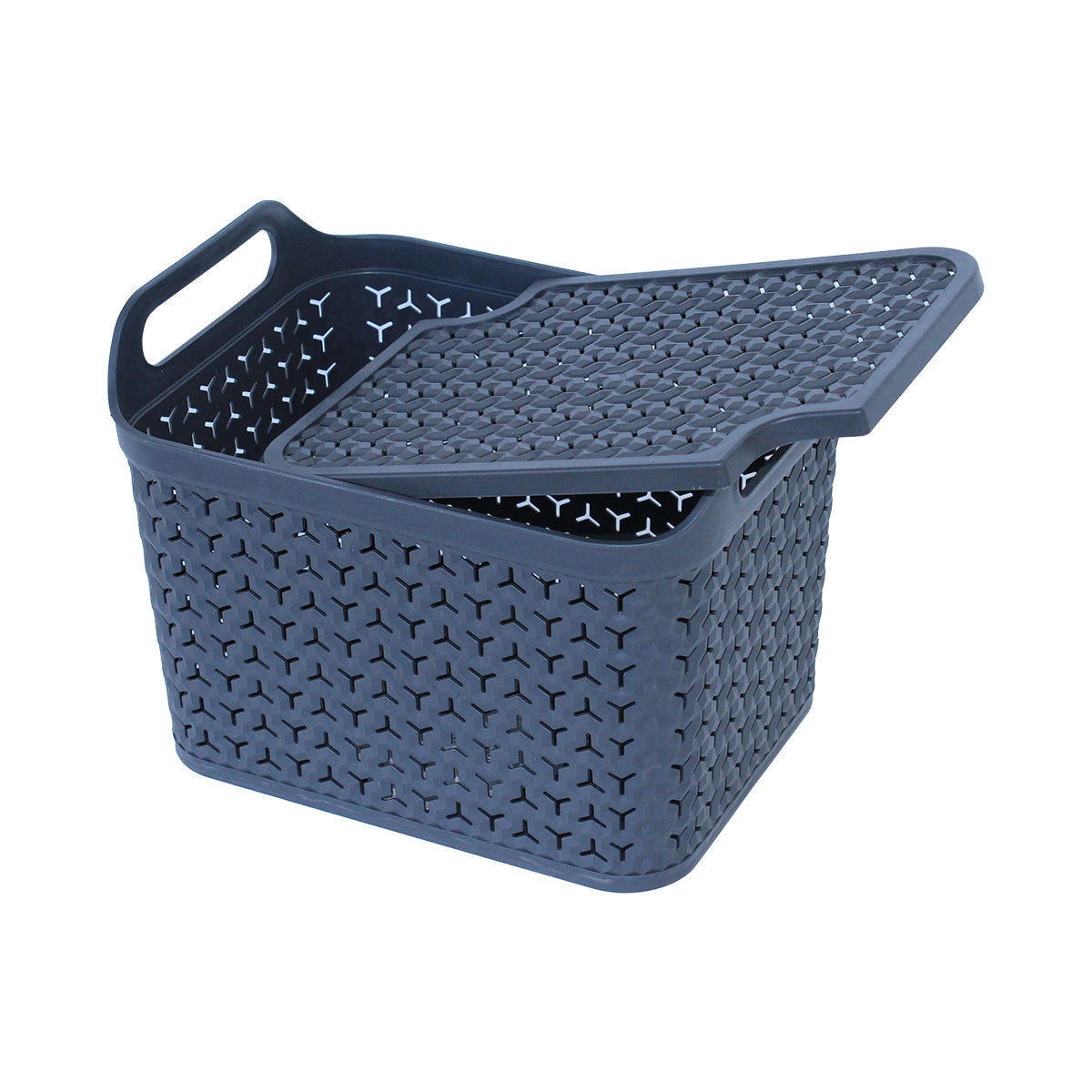 Sturdy recycled plastic basket Gray Girl STRATA