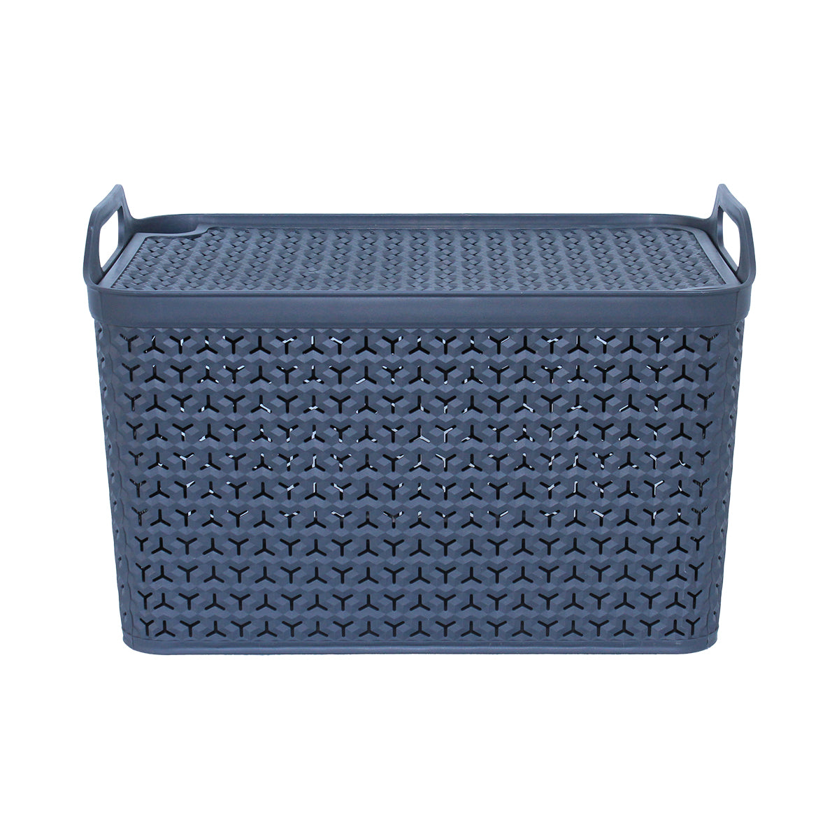 Sturdy recycled plastic basket Large Gray STRATA