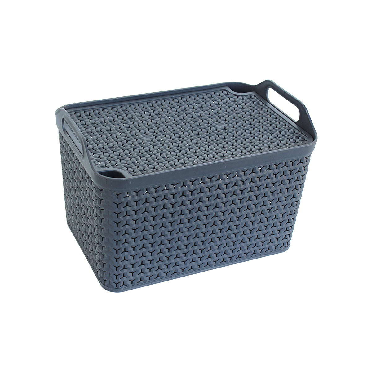 Sturdy recycled plastic basket Large Gray STRATA