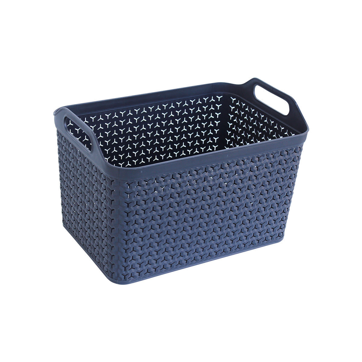 Sturdy recycled plastic basket Large Gray STRATA